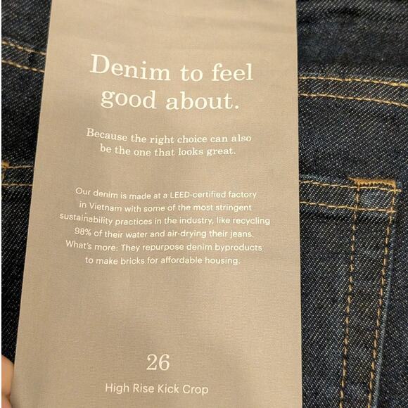 Everlane Women's Denim High Rise Kick Crop Jeans Flare Leg Blue Size 26 - Picture 10 of 13